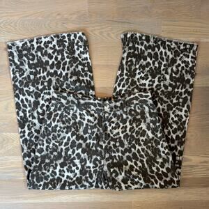 Sincerely Jules Animal Print Cotton Wide Leg Trousers Cropped Women’s Size 27
